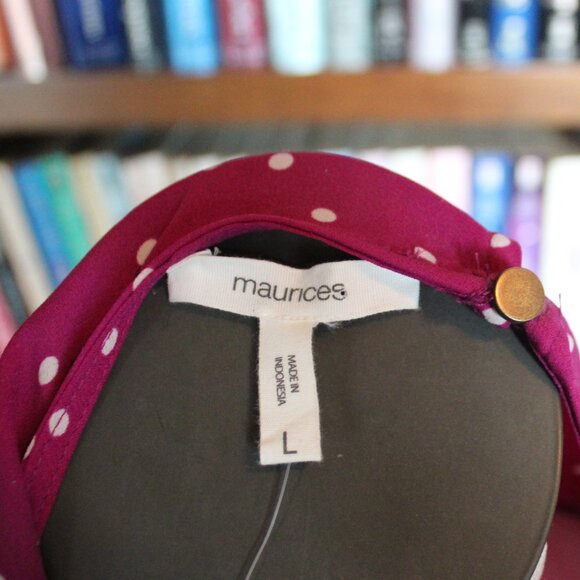 Maurices Purple Polka Dot Blouse-NWT - Picture 6 of 7